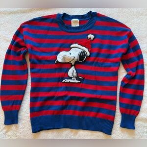 Peanuts Festive Snoopy Red and Blue Sweater XL